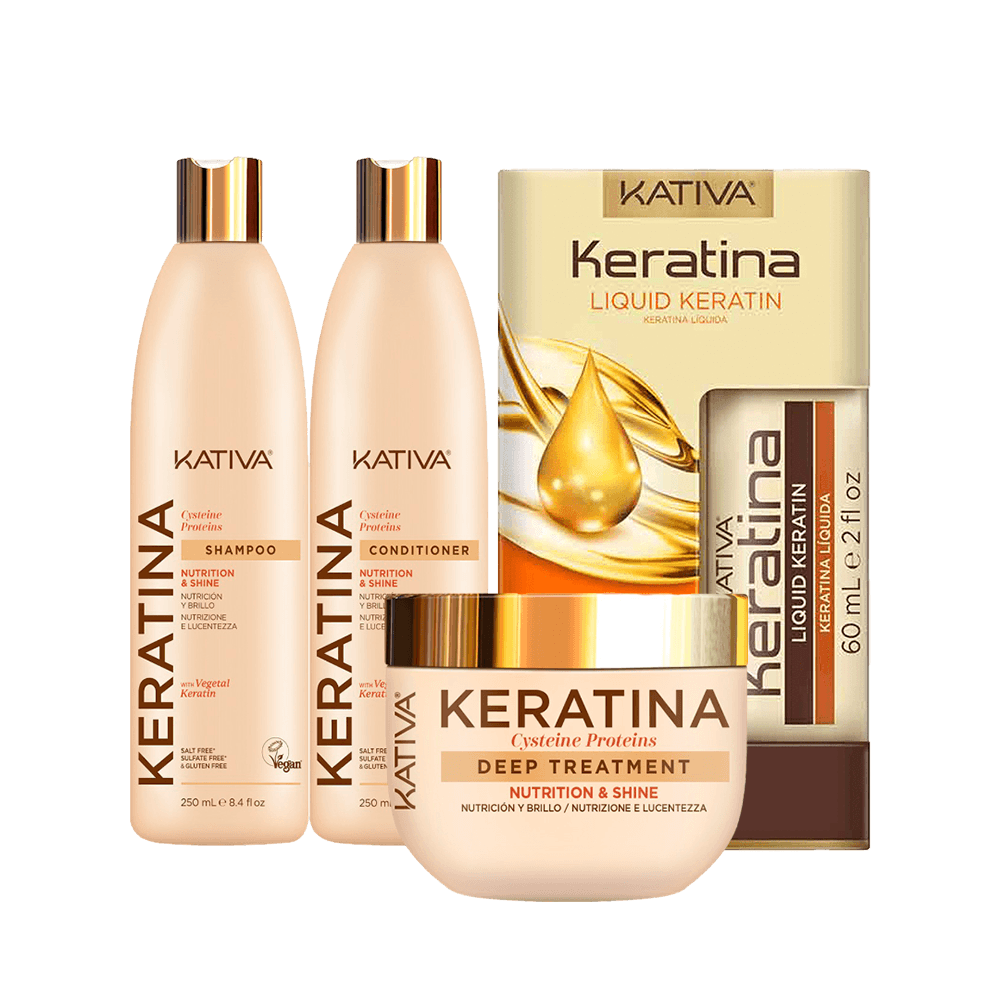 Pack Kativa Keratina: Shampoo + Acondicionador + Tratamiento + Aceite Pack Kativa Keratina: Shampoo + Acondicionador + Tratamiento + Aceite