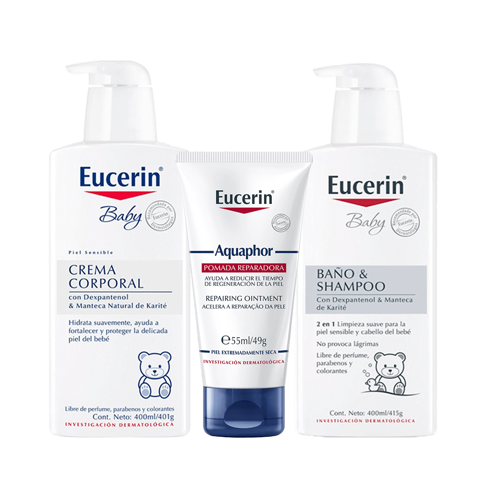 Pack Rutina Eucerin Baby Shampoo + Crema + Pomada