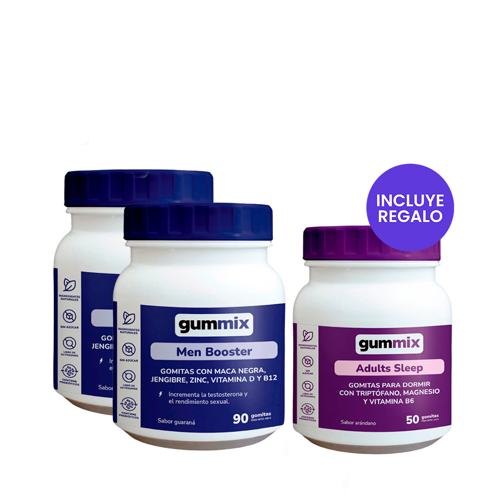 Pack Gummix: 02 Men Booster 90und + 01 Sleep 50und Gratis
