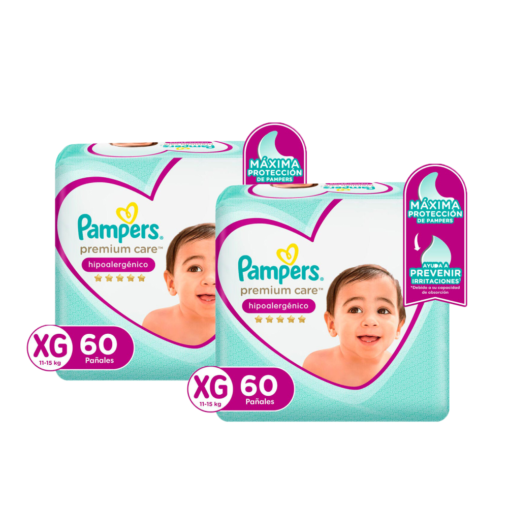 Twopack Pampers Premium Care Talla XG 60un