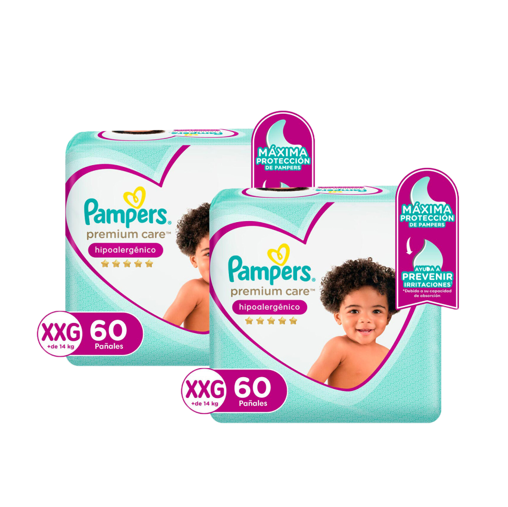 Twopack Pampers Premium Care Talla XXG 60un Twopack Pampers Premium Care Talla XXG 60un