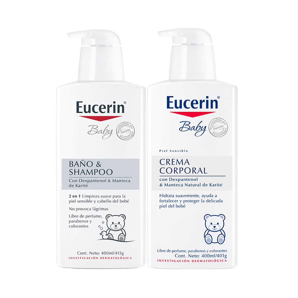 Pack Eucerin Baby Crema + Baño y Shampoo
