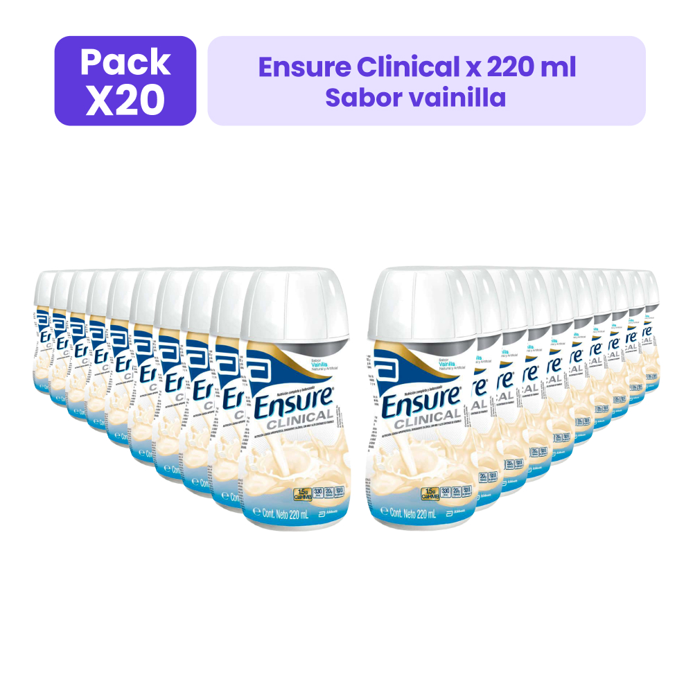 Pack 16+4 Ensure Clinical Vainilla 220ml