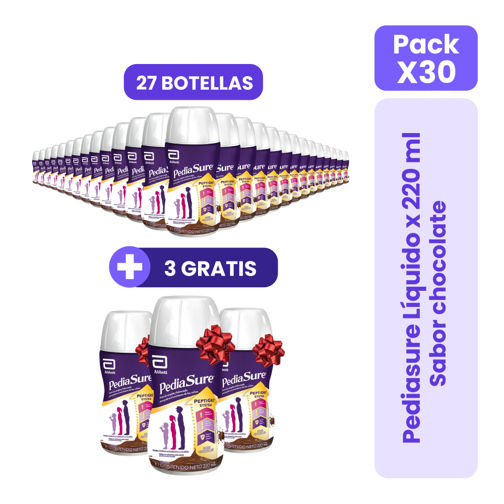 Pack 27+3 Pediasure Líquido Chocolate 220ml