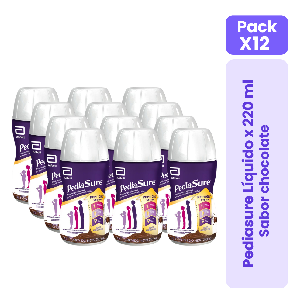 Pack 12 Pediasure Líquido Chocolate 220ml Pack 12 Pediasure Líquido Chocolate 220ml