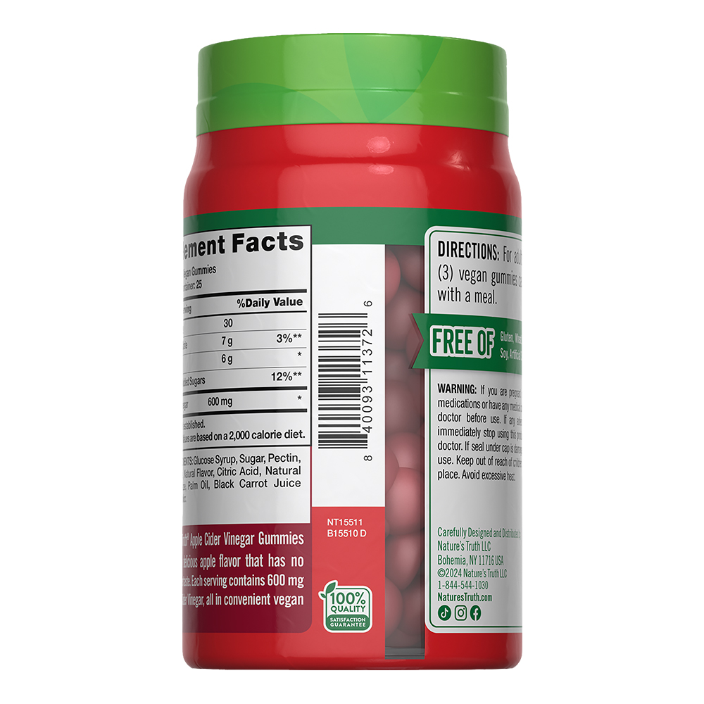 Nature's Truth Apple Cider Vinegar 600mg Gummies