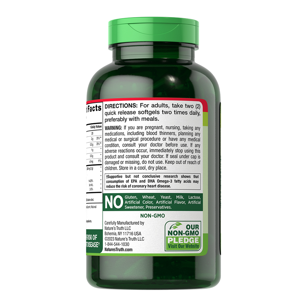 Nature's Truth Fish Oil 2000mg Sabor Limón Cápsulas Blandas