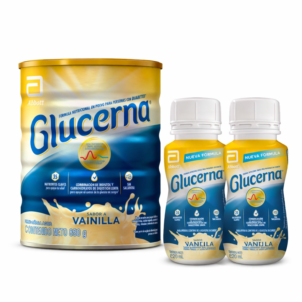 Pack Glucerna 850gr + 2 Bebibles Vainilla 220ml Pack Glucerna 850gr + 2 Bebibles Vainilla 220ml